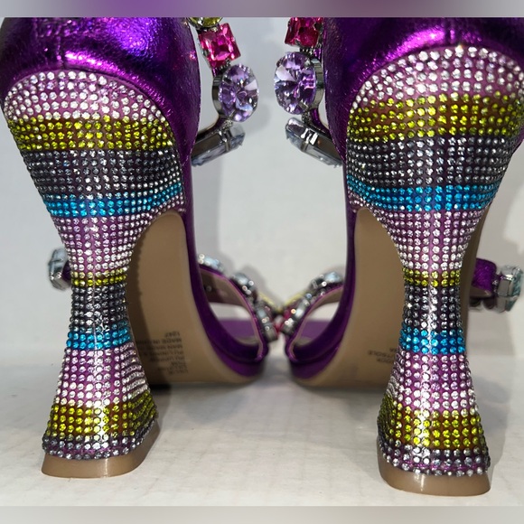 BETSEY JOHNSON Lillie Purple Heels with Jewels & Rhinestones NWOT - Picture 11 of 15